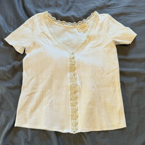 Sezane Tops - Sezane Madeline T-shirt in Ecru XS